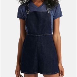 Topshop Moto Denim Jumper/Pinafore/Overalls Dress